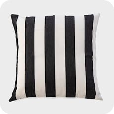 Coussin rayure noir blanc - Mobb.fr